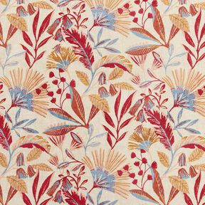 tessuto arredo mezzo panama Flora – naturale/bacca, 