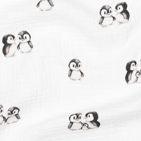 GOTS mussolina / tessuto doppio increspato Pinguini stampa digitale | Poppy Fabrics –, 