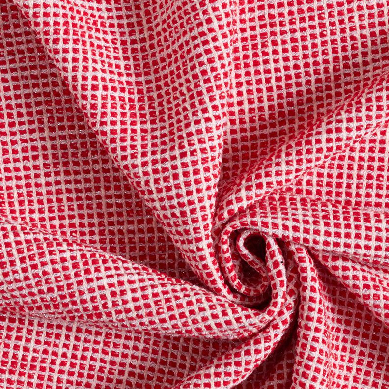 Struttura in misto cotone bouclé – rosso/bianco,  image number 3