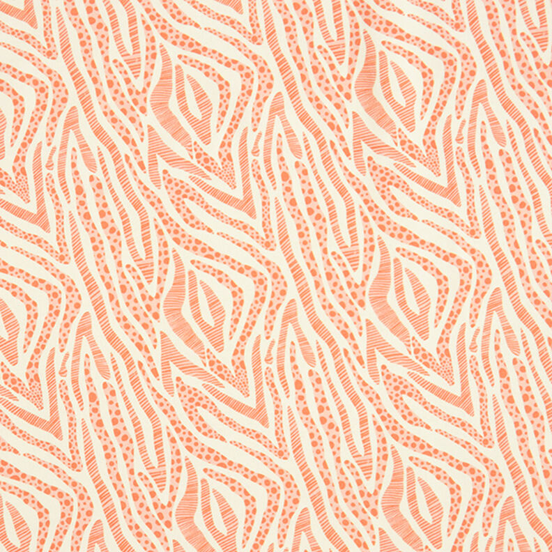 GOTS French terry, felpa estiva zebra | Tula – beige chiaro/arancione,  image number 1