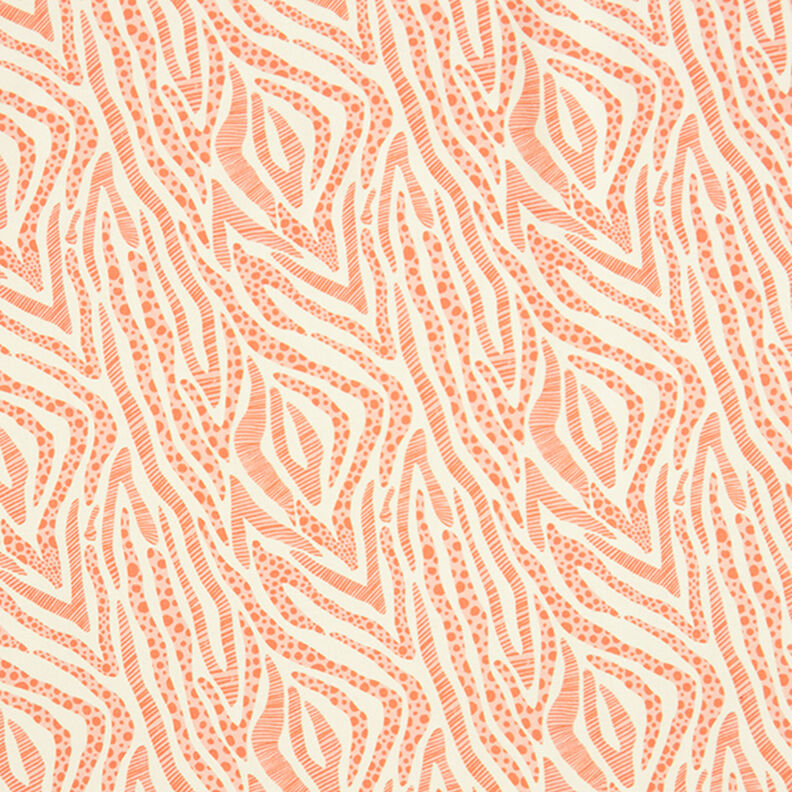 GOTS French terry, felpa estiva zebra | Tula – beige chiaro/arancione,  image number 1
