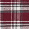 Tessuto per cappotto con retro in pelliccia quadrettato – rosso Bordeaux/grigio ardesia,  thumbnail number 1