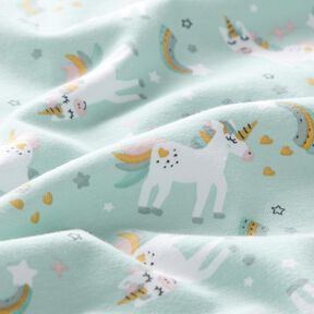 jersey di cotone Unicorno e arcobaleno – blu ghiaccio, 