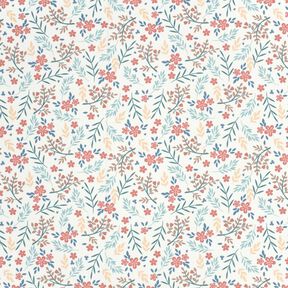 tessuto per costumi da bagno UPF50 Tralci di fiori – bianco lana/oro rosa, 
