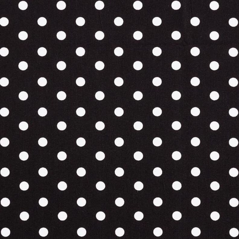 popeline di cotone grandi pois – nero/bianco,  image number 1