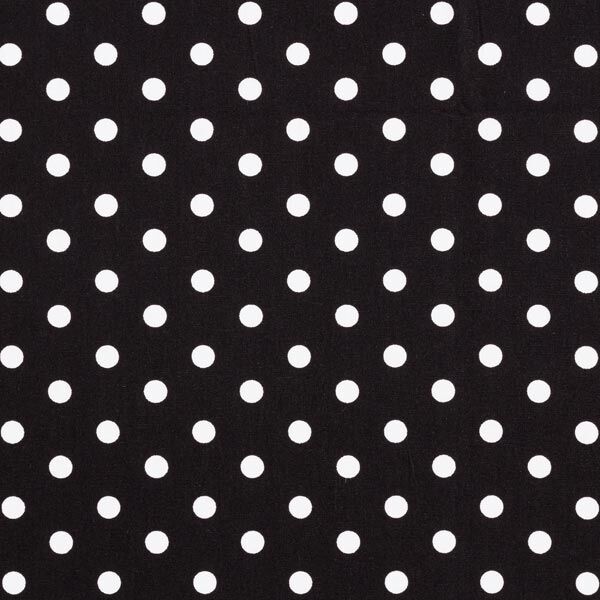 popeline di cotone grandi pois – nero/bianco,  image number 1