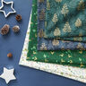 tessuto in cotone popeline Delicati abeti – blu notte/oro,  thumbnail number 5