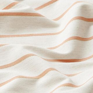 tessuto effetto lino, righe lurex – albicocca, 