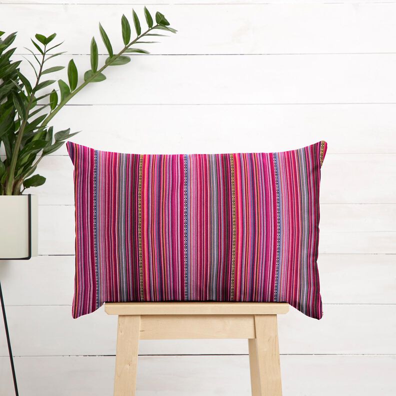tessuto arredo Jacquard Righe sottili – porpora/bacca, image number 6