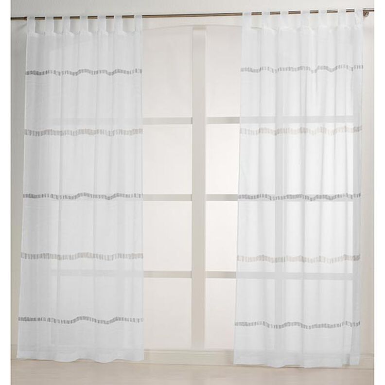 tessuto per tende a vetro voile Righe delicate 295 cm – grigio seta/avorio,  image number 6