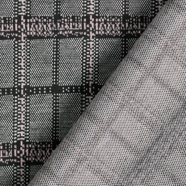 Tessuto jacquard in maglia a quadri – nero/bianco,  image number 4