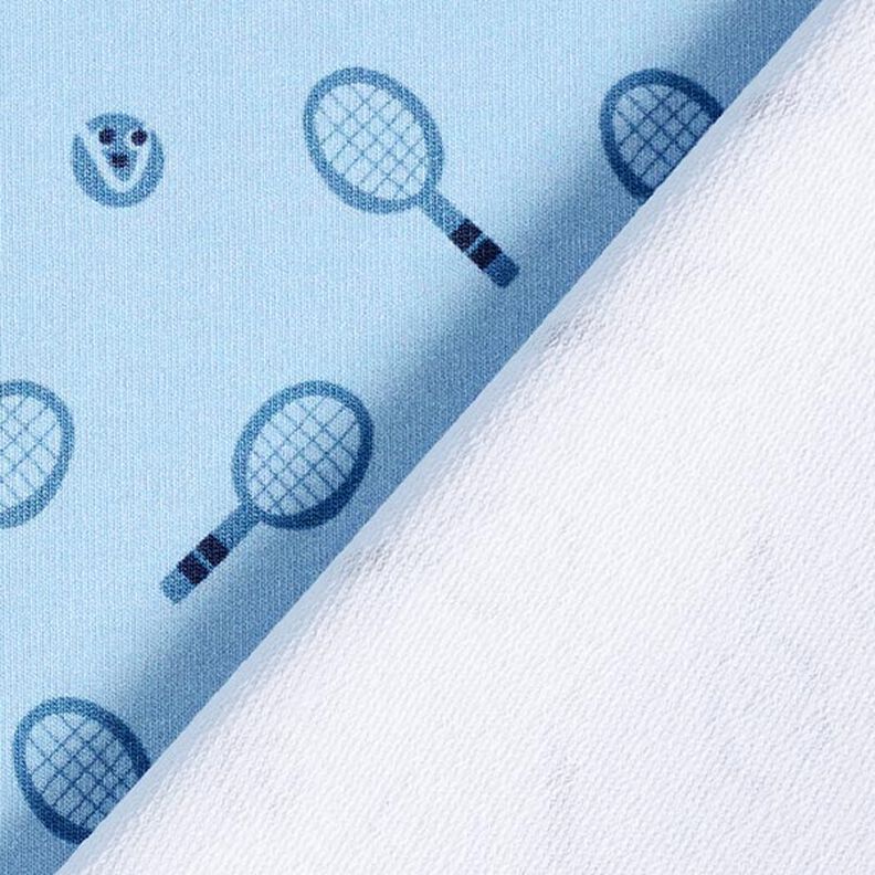 French terry, felpa estiva tennis stile rétro  | PETIT CITRON – azzurro,  image number 7