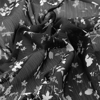 chiffon crespato, rami – nero/bianco, 