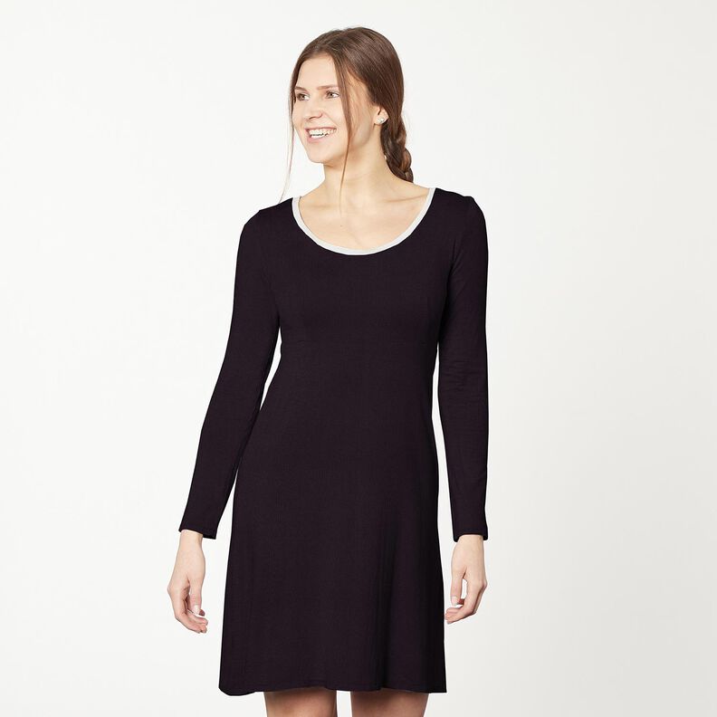 jersey a coste costolette sottili 2-1-1-1 – nero,  image number 7