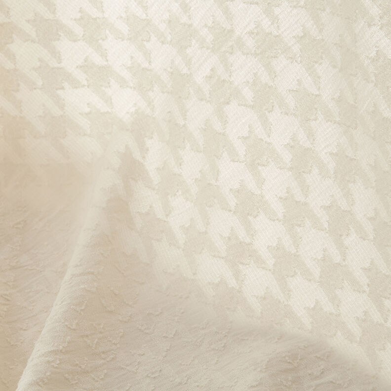 Jacquard Dobby pied de poule – bianco lana,  image number 3