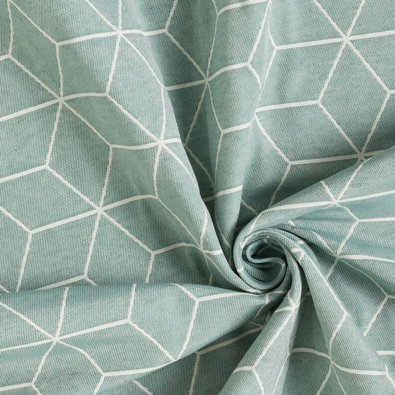 tessuto arredo Jacquard Cubi moderni – canna palustre/avorio,  image number 3