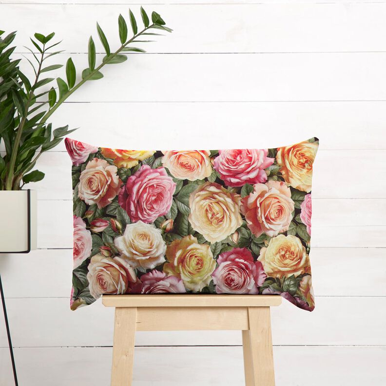 velluto arredo Rose opulente &ndash; rosa/giallo,  image number 6