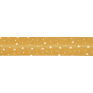 Nastro in sbieco stelle Cotone bio [20 mm] – senape, 
