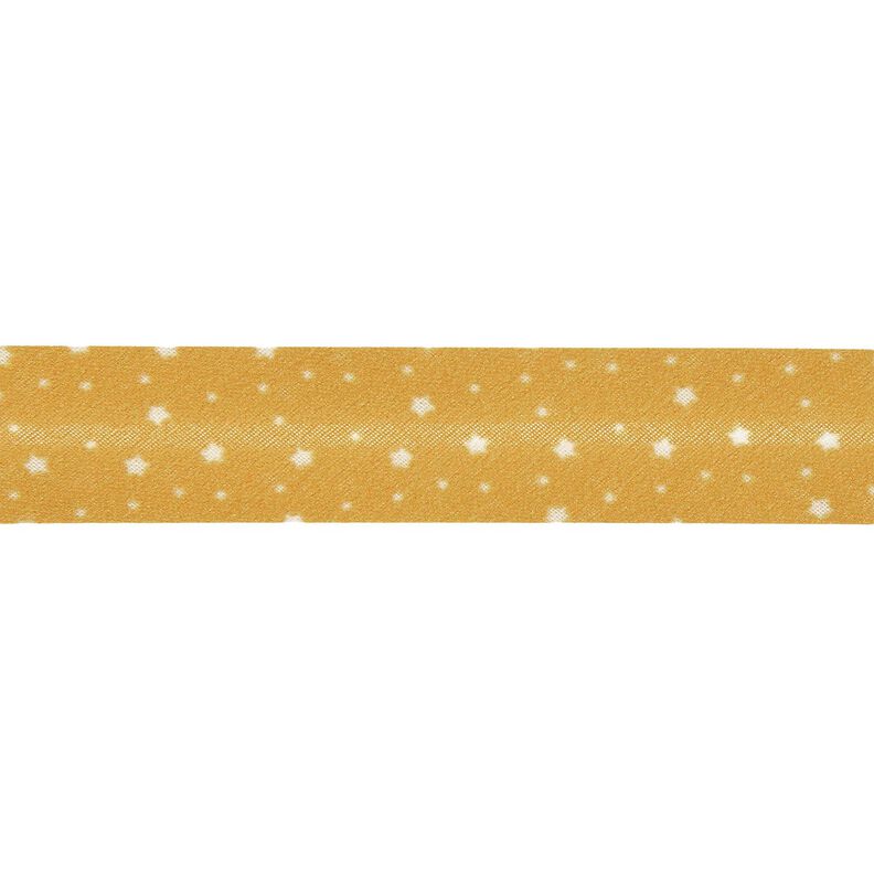 Nastro in sbieco stelle Cotone bio [20 mm] – senape,  image number 1