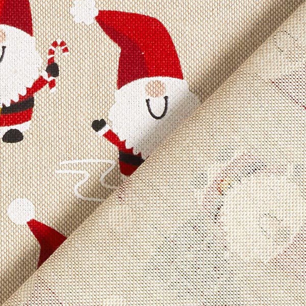 Tessuto arredo mezzo panama allegri Babbi Natale – naturale, image number 4