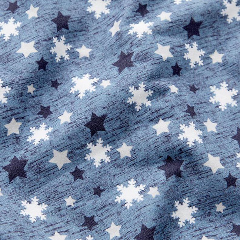 felpa garzata Fiocchi di neve e stelle stampa digitale – grigio blu,  image number 2