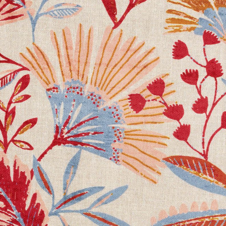 tessuto arredo mezzo panama Flora – naturale/bacca, image number 5