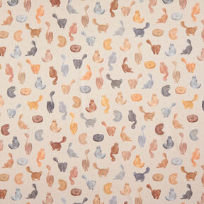 tessuto arredo mezzo panama Gatti dipinti – beige chiaro, 