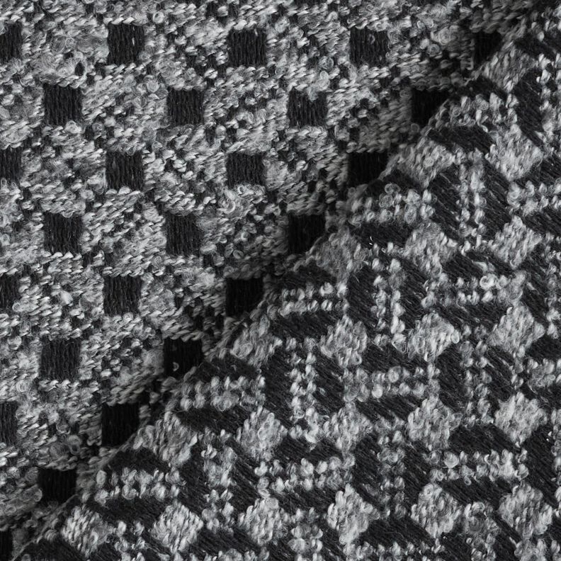 Tessuto per cappotto a quadretti – grigio chiaro/nero,  image number 5