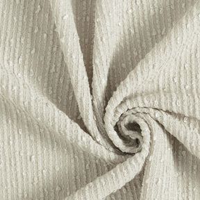 Tessuto ad effetto righe bouclé e paillettes – mandorla, 
