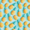 tessuto in cotone popeline ananas – azzurro/giallo,  thumbnail number 1