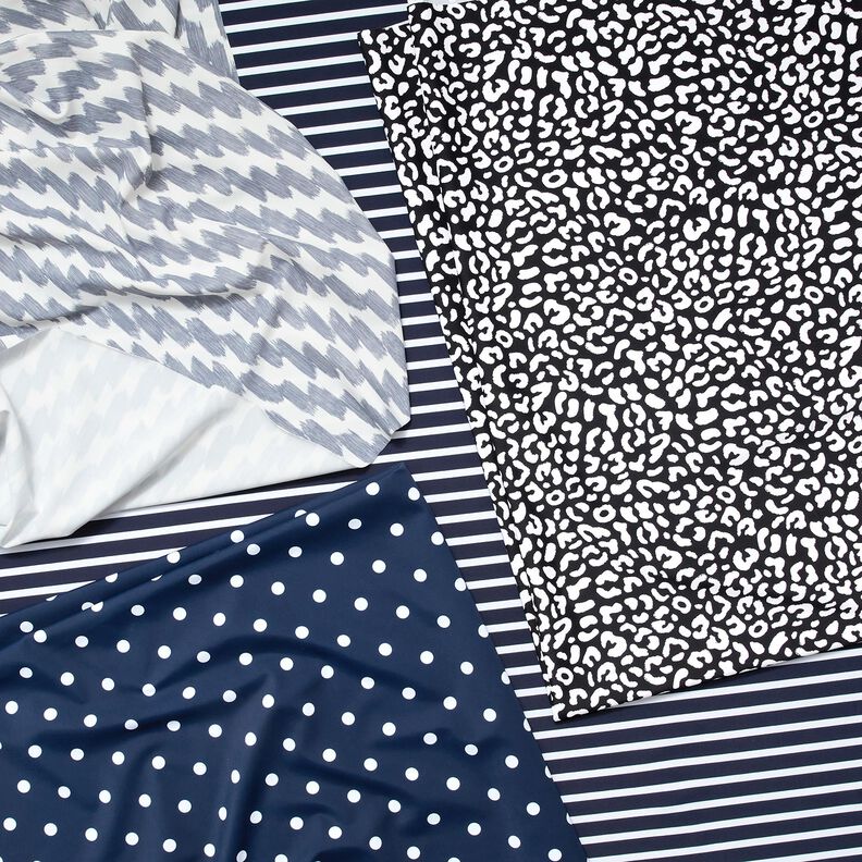 tessuto per costumi da bagno Pois – blu marino/bianco,  image number 5