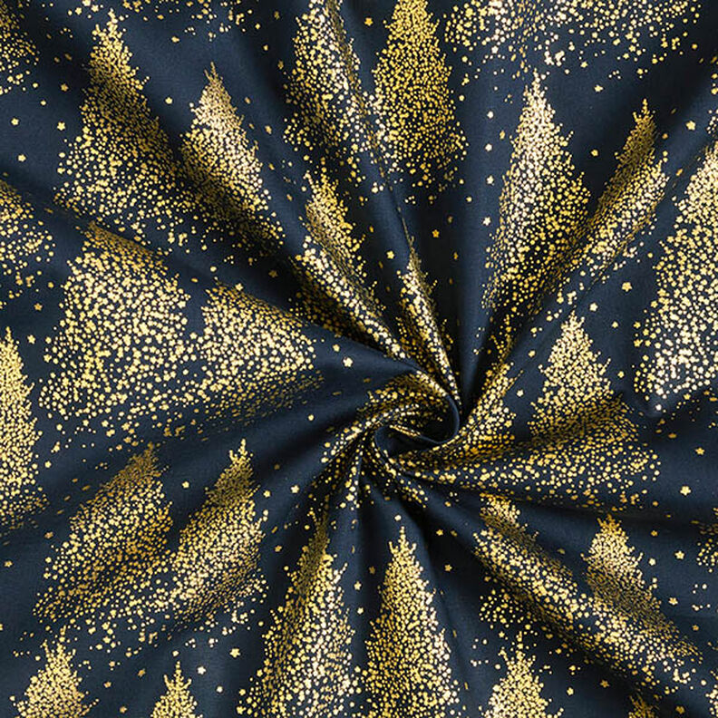 tessuto in cotone popeline Polvere d'oro degli abeti – blu notte/oro,  image number 3