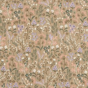 GOTS mussolina / tessuto doppio increspato Prato fiorito in primavera | Poppy Fabrics – beige scuro, 