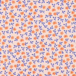 GOTS popeline di cotone fiorellini | Poppy Fabrics – naturale/arancio pesca, 