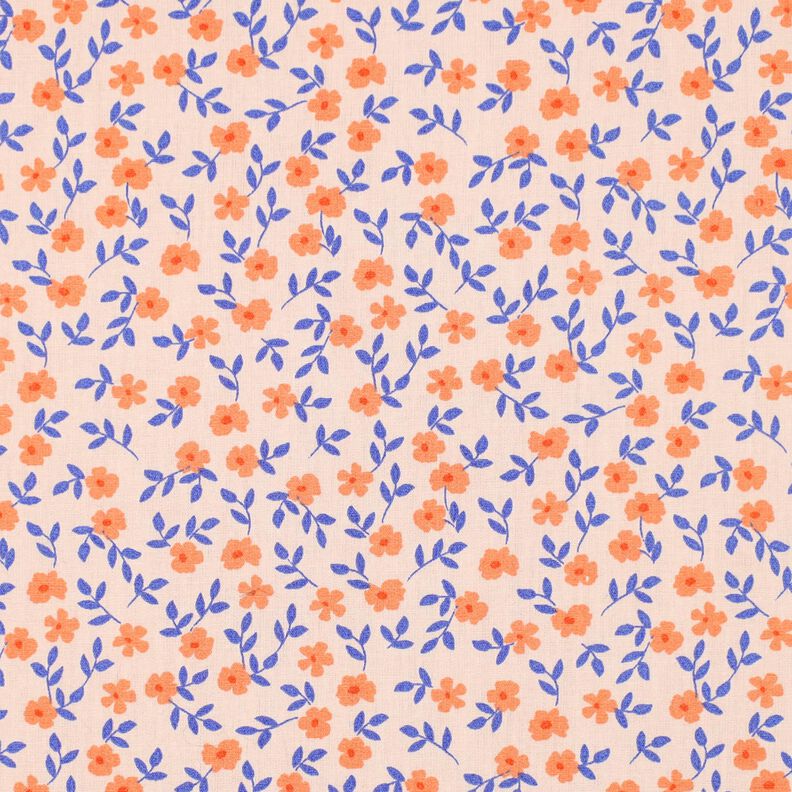 GOTS popeline di cotone fiorellini | Poppy Fabrics – naturale/arancio pesca,  image number 1