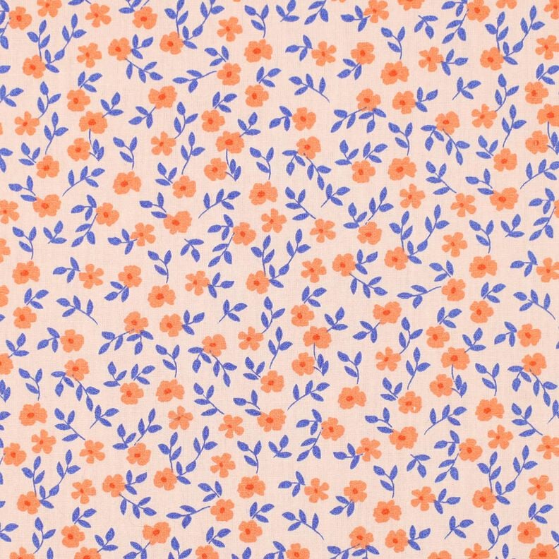 GOTS popeline di cotone fiorellini | Poppy Fabrics – naturale/arancio pesca, image number 1