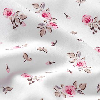 popeline di cotone roselline – bianco lana, 