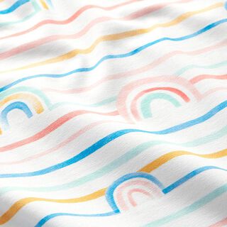 GOTS jersey di cotone arcobaleno acquerello | Tula – bianco, 