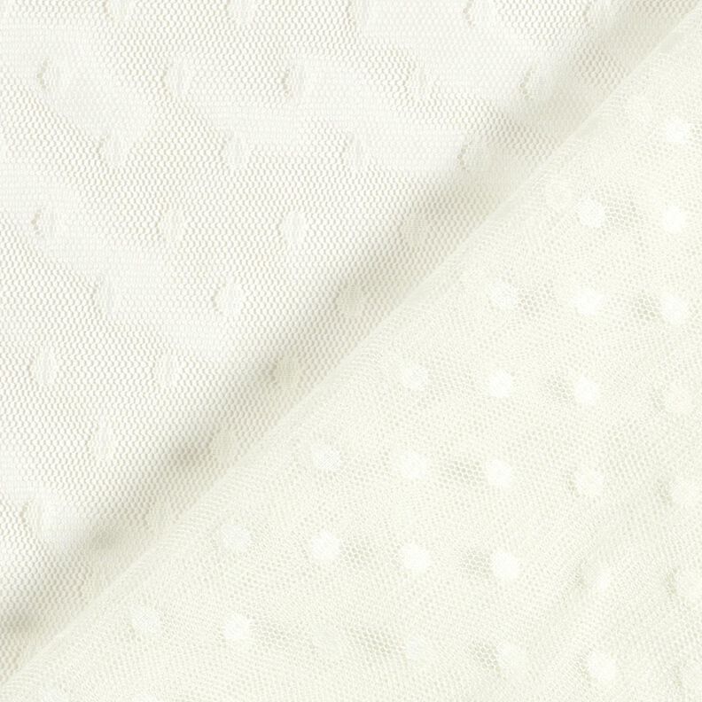 Tessuto a rete soft a pois – bianco lana,  image number 5