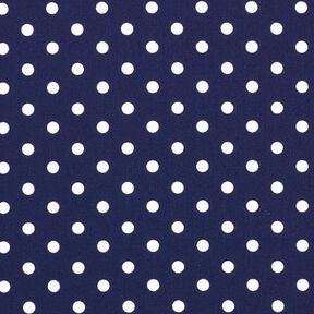 popeline di cotone grandi pois – blu marino/bianco, 
