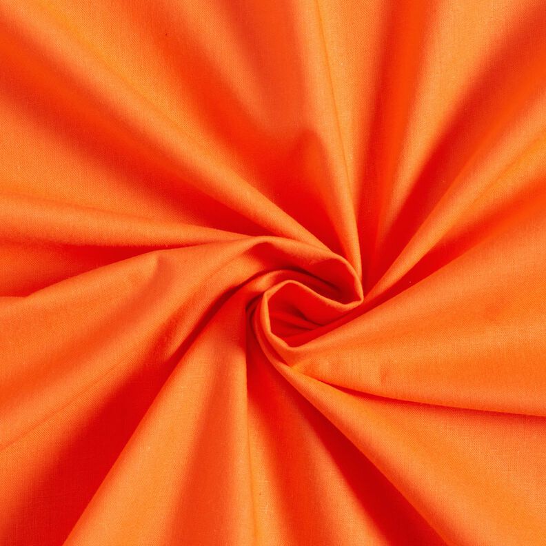 tessuto in cotone popeline tinta unita – arancio neon,  image number 1