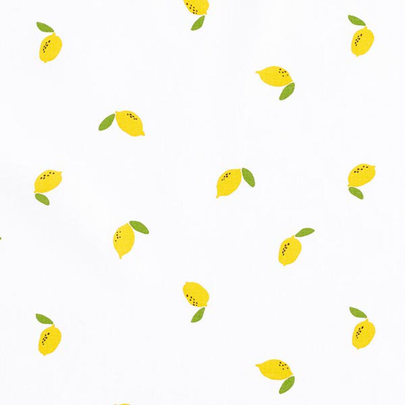 popeline di cotone limoni – bianco,  image number 1