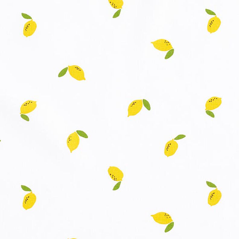 popeline di cotone limoni – bianco,  image number 1