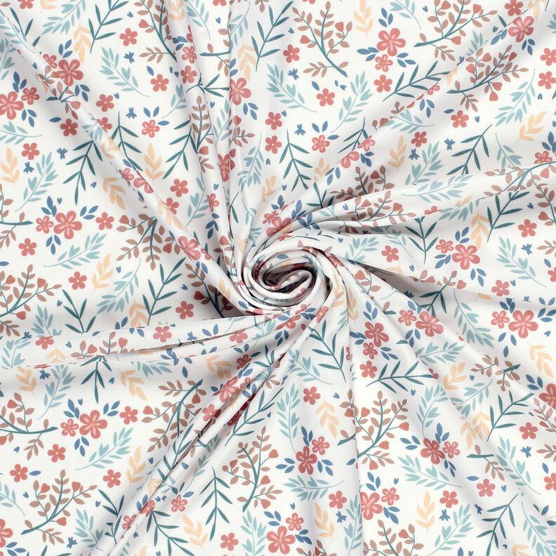 tessuto per costumi da bagno UPF50 Tralci di fiori – bianco lana/oro rosa,  image number 3