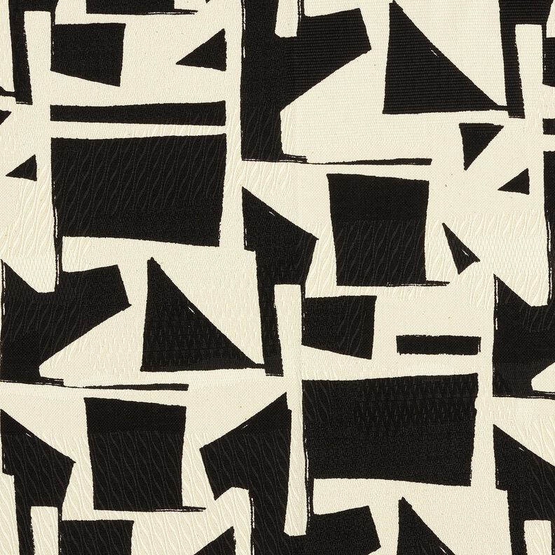 tessuto arredo Jacquard Struttura astratta – nero/bianco lana,  image number 1