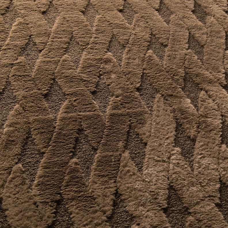 ecopelliccia tessuto bouclé losanghe – marrone scuro, image number 2