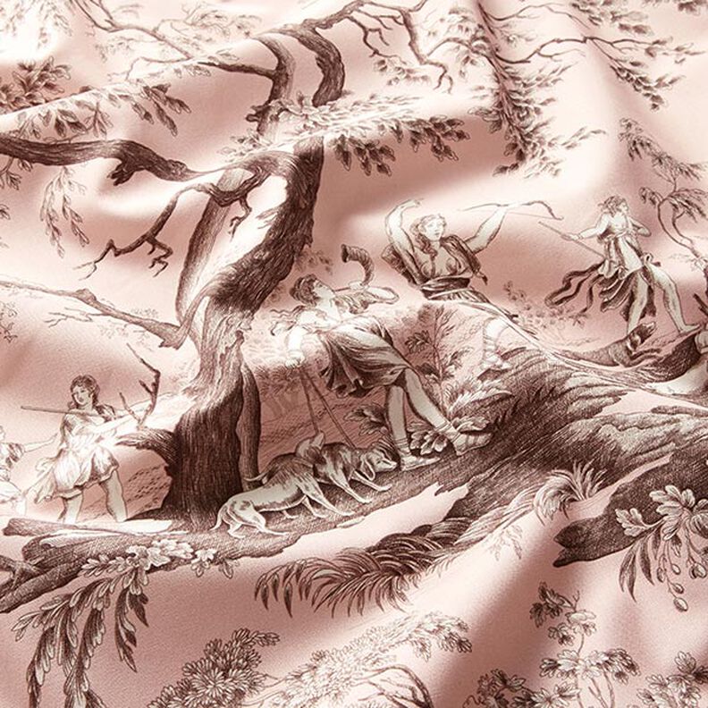 tessuto arredo tessuti canvas antichità 280 cm – rosa chiaro/marrone,  image number 2