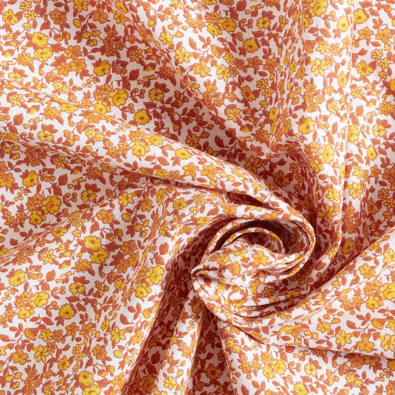 tessuto in cotone cretonne Numerosi fiori – caramello/bianco,  image number 3