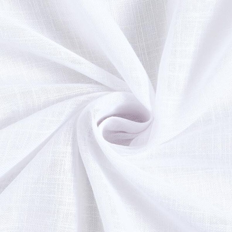tessuto per tende, voile effetto lino 300 cm – bianco,  image number 1