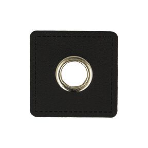 applicazione in similpelle con occhiello [ 4 pezzo/i / Ø 10 mm ] – nero, 